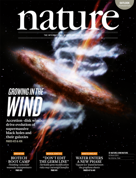 Front cover of Nature for the 2015 Tombesi et al. paper.