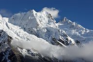 Talung and Kanchenjunga (rear), eastern Himalayas, Sikkim, India (2008/05/24)